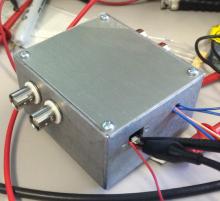 The portable bioimpedance spectroscopy measurement system inside the enclosure.